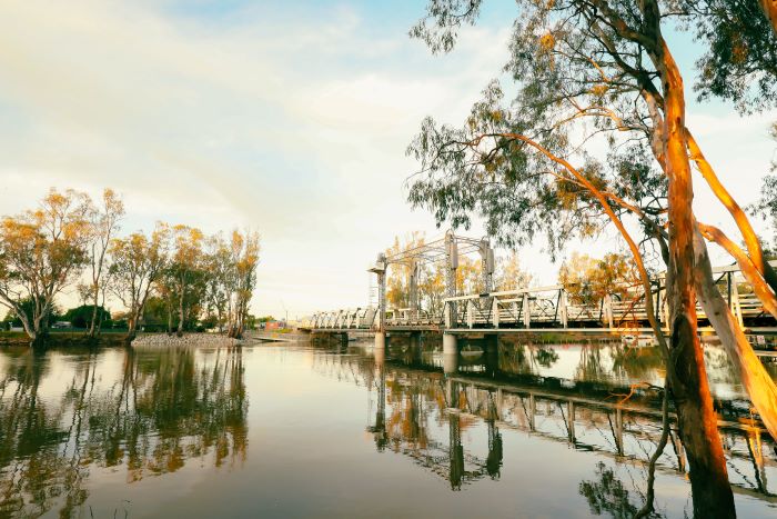 Image of a bridge spanning the Murray River at the Barham-Koondrook in the Riverina Murray region