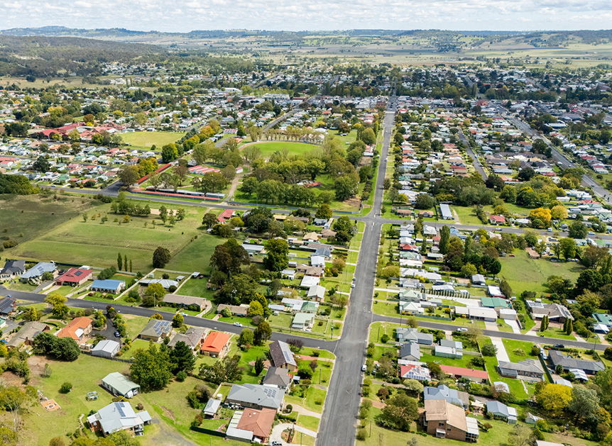 Aerial view of Glen Innes.