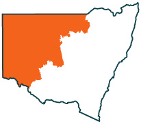 A map of New South Wales highlighting the Far West region.