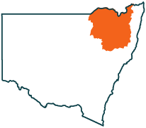 A map of New South Wales highlighting the New England and North West region.